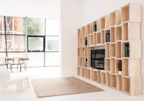 Modulaire kast in industriële loft