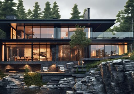 Villa in de bergen vastgoed branding